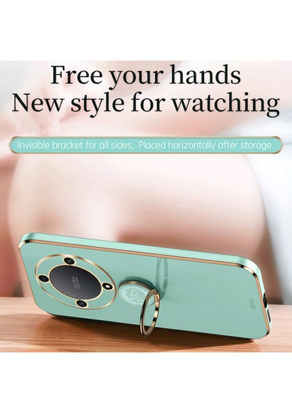 Xınlı For Honor Magic5 Lite 5G/X9A 5g Halkalı Kickstand Elektrokaplama Telefon Kılıfı Tpu Telefon Kılıfı-Mavi (Yurt Dışından) fiyatları