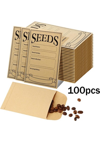 100 Adet Tohum Zarfı 3,1x4,7 Inç, Kahverengi Kağıt Tohum Paketleri, Sebze Saklama Zarfları (Yurt Dışından) modelleri