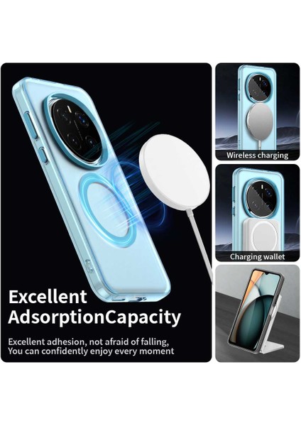 Honor Magic7 Pro 5g Kılıfı Magsafe Pc+Tpu+Pet Düşmeye Karşı Telefon Kılıfı ile Uyumlu-Mavi (Yurt Dışından) modelleri