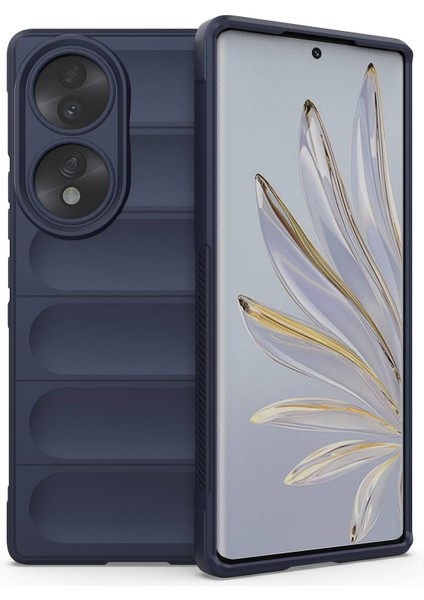 Honor 70 5g Yumuşak Tpu Telefon Kılıfı Darbe Emici Düşmeye Dayanıklı Cep Telefonu Kılıfı-Koyu Mavi (Yurt Dışından)