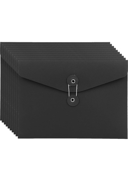 10 Adet Kraft Ipli Zarf Dosya Klasörleri A5 Mektup Boyutu Ofis Okul Siyah Belge Düzenleyici (Yurt Dışından) fiyatları