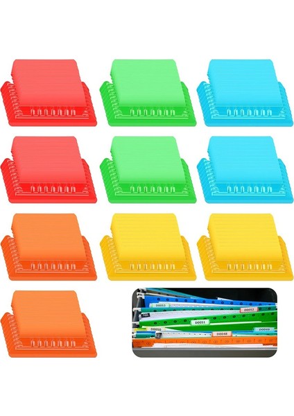 100 Parça Dosya Klasörü Sekmeleri 3,15 Inç Askılı Dosya Klasörü Sekmeleri ve Ekleri Plastik Askılı Dosya Sekmeleri, Çok Renkli (Yurt Dışından) fiyatları