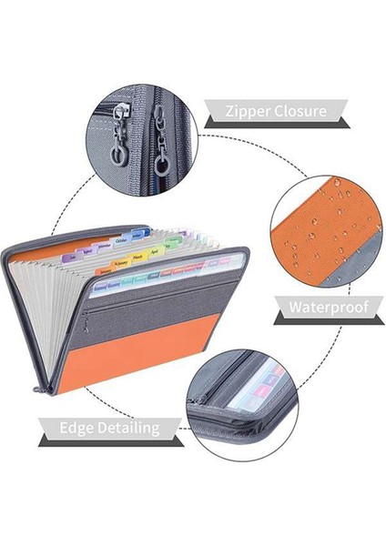 13 Bölmeli Dosya Klasörü Düzenleyici, Fermuarlı Dosya Kutusu Düzenleyici, A4 Kağıt, Banknot, Belge Fişi D'ye Uygun (Yurt Dışından) fırsatları