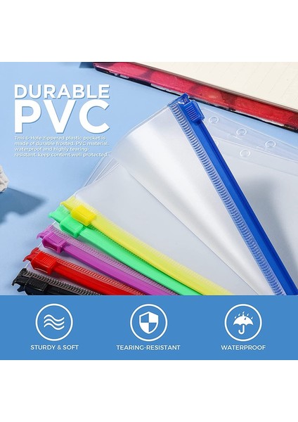 18 Adet A6 Klasör Cebi 6 Halkalı A6 Fermuarlı Kese, Bütçe Dostu Klasör, Su Geçirmez Plastik Zarf Klasörleri ve Kese Çantaları (Yurt Dışından) modelleri