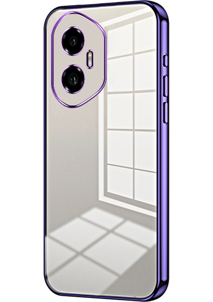 Honor 300 Kılıf Galvanik Çerçeve Yumuşak Tpu Telefon Kılıfı-Mor (Yurt Dışından)