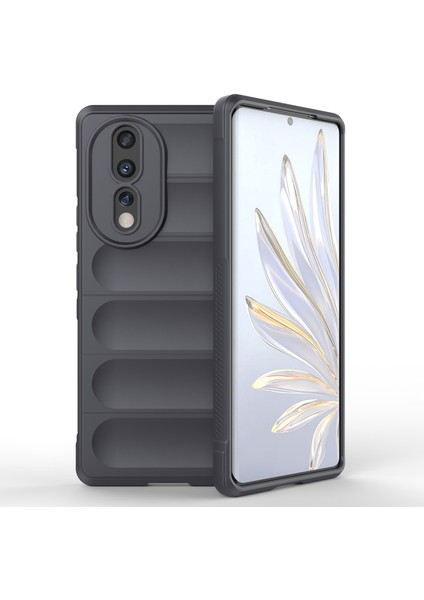 Honor 80 5g Sağlam Arka Kapak Düşmeye Dayanıklı Esnek Tpu Darbeye Dayanıklı Telefon Kılıfı-Koyu Gri (Yurt Dışından)