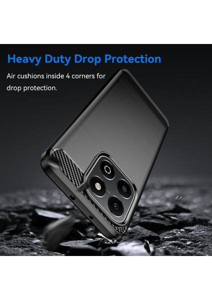 Honor X6B 4g Kılıf Karbon Fiber Doku Tpu Fırçalanmış Telefon Kılıfı-Siyah (Yurt Dışından) fırsatları