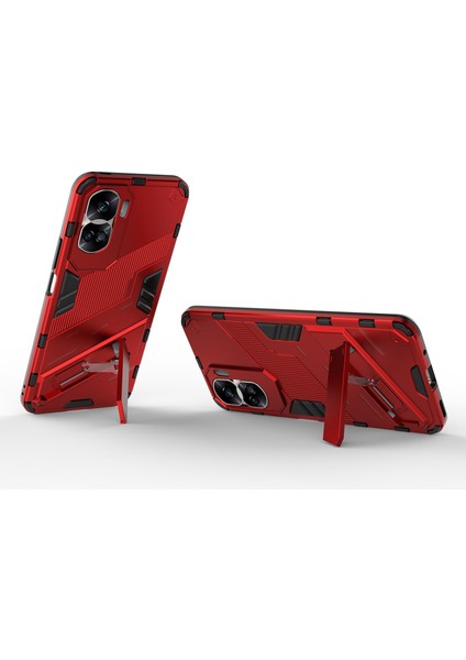 Honor 90 Lite 5G/X50I 5g Düşme Korumalı Telefon Kılıfı Kickstand Pc+Tpu Arka Kapak-Kırmızı (Yurt Dışından) modelleri