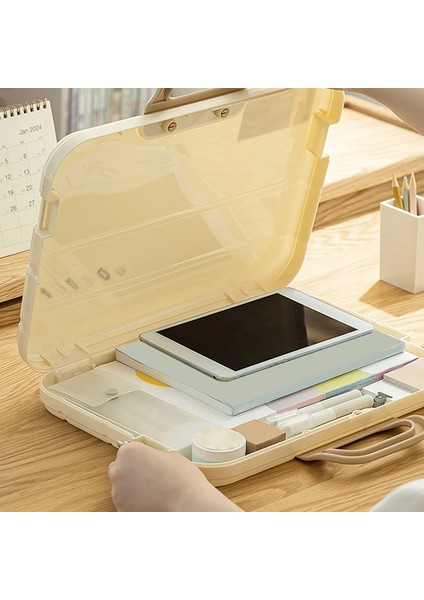 Kilitli Saplı A4 Plastik Dosya Klasörü Taşınabilir Kutu Dosya Su Geçirmez Dosyalama Malzemeleri Çok Amaçlı Belge Çantası B (Yurt Dışından) modelleri