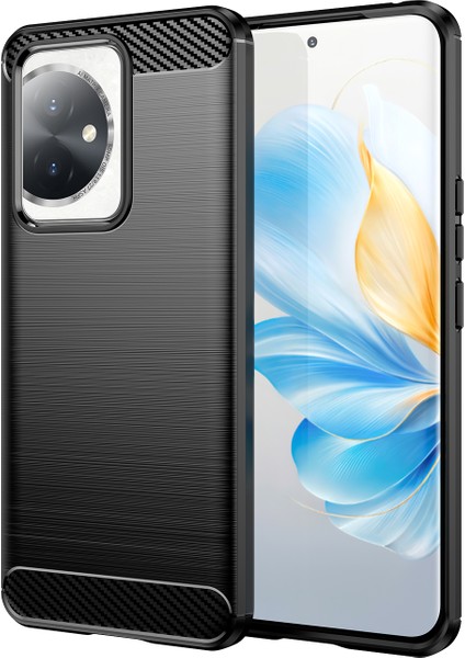 Honor 100 5g Fırçalanmış Telefon Kılıfı Çizilmez Yumuşak Tpu Kapak-Siyah (Yurt Dışından)