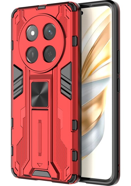 Honor X60 Pro 5g Kılıf Pc+Tpu Darbeye Dayanıklı Telefon Kılıfı Kickstand Ile-Kırmızı (Yurt Dışından)