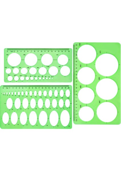 3 Parça Daire Şablonu Plastik Daire ve Oval Şablonlar Ölçüm Şablonları Cetveller Ofis ve Okul Için Dijital Çizim (Yurt Dışından) fiyatları