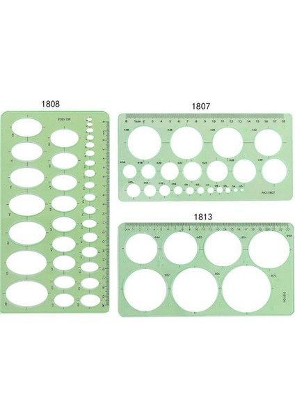 3 Parça Daire Şablonu Plastik Daire ve Oval Şablonlar Ölçüm Şablonları Cetveller Ofis ve Okul Için Dijital Çizim (Yurt Dışından) fırsatları