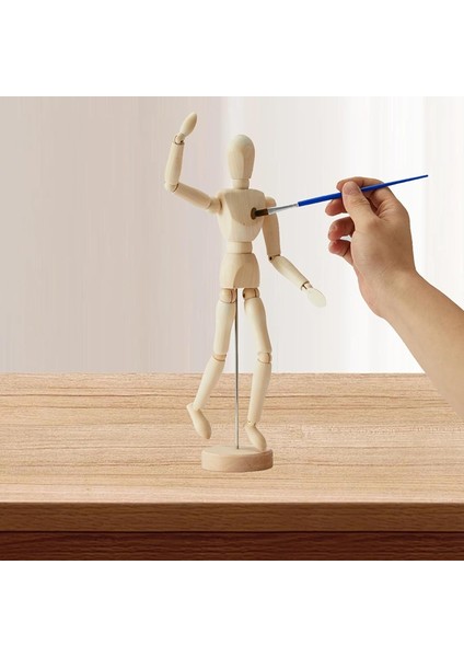 2'li Paket, 8 Inç ve 12 Inç, Insan Figürü Kukla Modeli Ahşap Erkek Manken Bebek Dekoratif Stand, Çizim ve Çizim Için (Yurt Dışından) modelleri