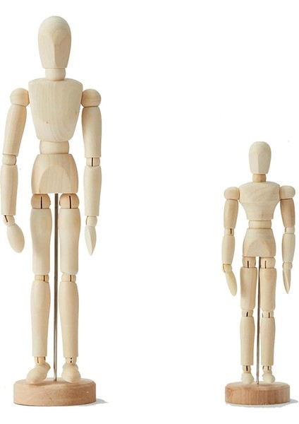2'li Paket, 8 Inç ve 12 Inç, Insan Figürü Kukla Modeli Ahşap Erkek Manken Bebek Dekoratif Stand, Çizim ve Çizim Için (Yurt Dışından) indirimleri
