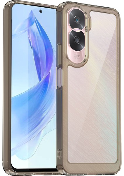 Honor 90 Lite 5G/X50I 5g Tpu+Akrilik Cep Telefonu Arka Kapağı Şeffaf Koruyucu Darbeye Dayanıklı Kılıf-Şeffaf Gri (Yurt Dışından)