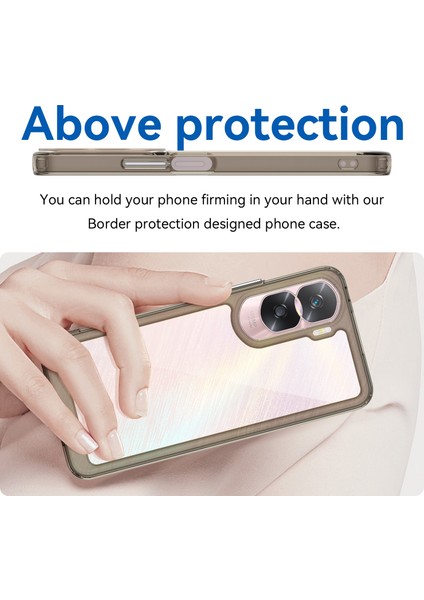 Honor 90 Lite 5G/X50I 5g Tpu+Akrilik Cep Telefonu Arka Kapağı Şeffaf Koruyucu Darbeye Dayanıklı Kılıf-Şeffaf Gri (Yurt Dışından) modelleri