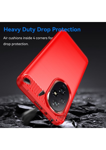Honor 200 5g Kılıf Karbon Fiber Doku Fırçalanmış Tpu Yumuşak Telefon Kılıfı-Kırmızı (Yurt Dışından) fırsatları