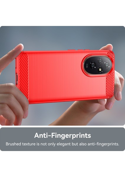 Honor 200 5g Kılıf Karbon Fiber Doku Fırçalanmış Tpu Yumuşak Telefon Kılıfı-Kırmızı (Yurt Dışından) indirimleri