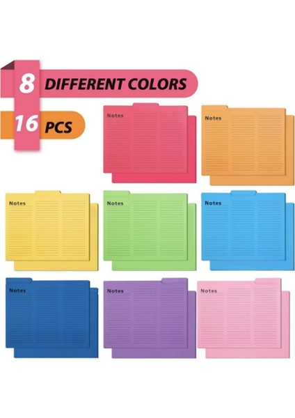 Ev Ofis Depolama, Manila Renkli Klasör, Ofis Bilgi Depolama Kitabı, Klasör, 16 Sayfa, 8 Renk (Yurt Dışından) modelleri