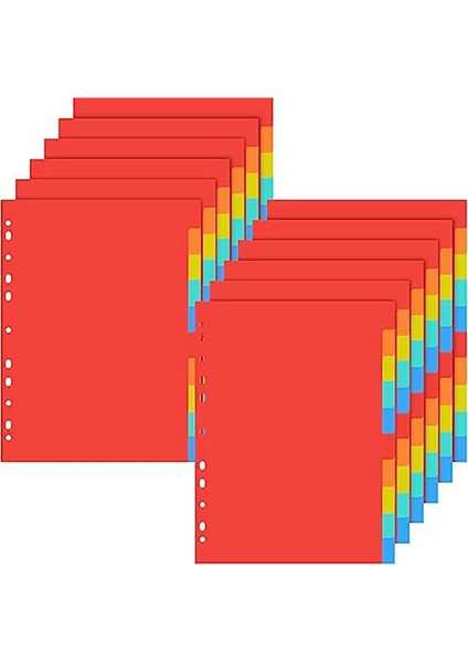 3 Halkalı Klasör Bölücüler, Sekmeli Mektup Boyutu Defter Bölücüler, 5 Renk Plastik Bölücüler, Okul Ders Dosyaları Için Klasör (Yurt Dışından)