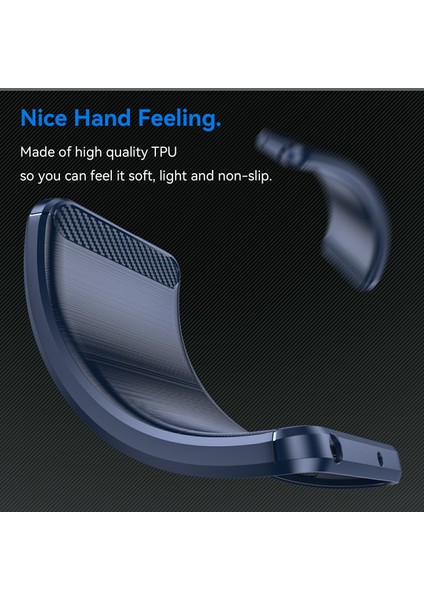 Honor X6B 4g Kılıf Karbon Fiber Doku Tpu Fırçalanmış Telefon Kılıfı-Mavi (Yurt Dışından) indirimleri