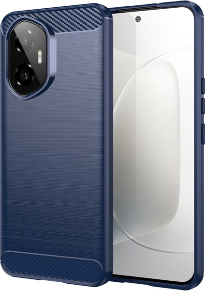 Honor 300 Kılıfı Karbon Fiber Doku Fırçalanmış Telefon Arka Kapağı-Mavi (Yurt Dışından)