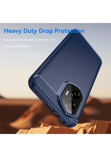 Honor 300 Kılıfı Karbon Fiber Doku Fırçalanmış Telefon Arka Kapağı-Mavi (Yurt Dışından) indirimleri