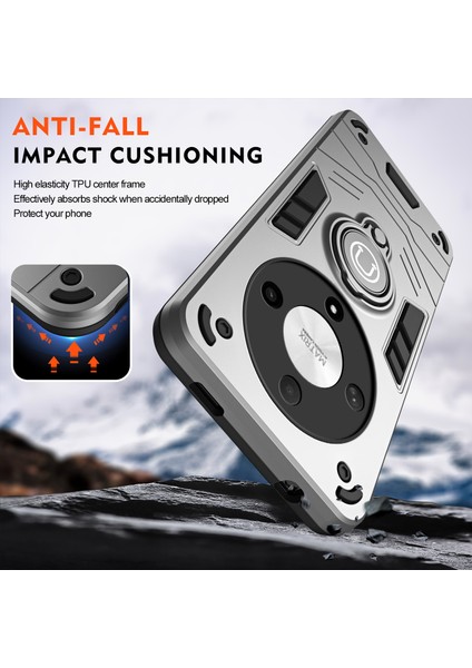 Honor X9B 5g Kılıf Halka Tutucu Kickstand Pc+Tpu Telefon Kılıfı-Gri (Yurt Dışından) fırsatları