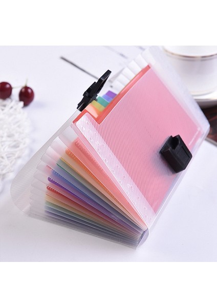 Yeni Ofis A6 Genişleyen Dosya Klasörü Cüzdan Organ Çantası 13 Katmanlı Gökkuşağı Askılı Halat Tipi Dosyalama Ürünleri (Yurt Dışından) fırsatları