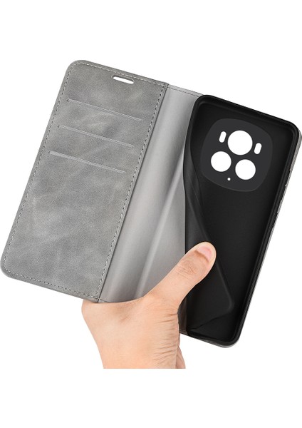 Honor Magic6 Pro 5g Kılıf Cilt Dokunuşlu Pu Deri Koruyucu Telefon Kılıfı-Gri (Yurt Dışından) modelleri