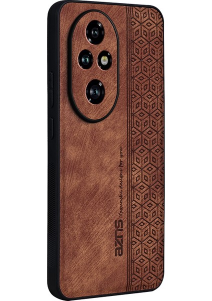 Azns For Honor 200 5g Darbeye Dayanıklı Kılıf Düşmeye Karşı Dayanıklı Pu+Tpu Telefon Kılıfı-Kahverengi (Yurt Dışından)