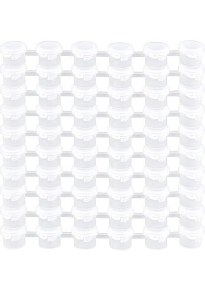 10 Şerit 60 Kap Boş Boya Kapları Beyaz Boya Kabı Şerit Boya Saklama Kapları Sınıf Için Boyama El Sanatları Malzemeleri (Yurt Dışından)