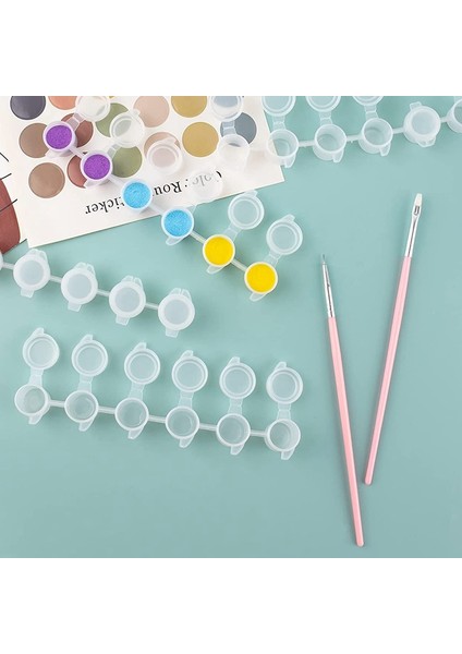 10 Şerit 60 Kap Boş Boya Kapları Beyaz Boya Kabı Şerit Boya Saklama Kapları Sınıf Için Boyama El Sanatları Malzemeleri (Yurt Dışından) fırsatları