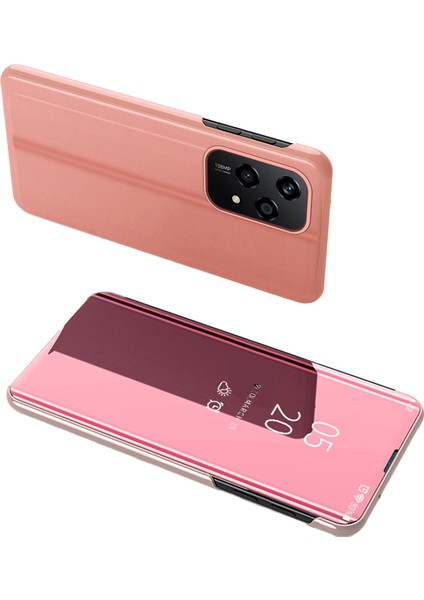 Honor 200 Lite Kılıf Görünüm Penceresi Standı Deri Kapaklı Telefon Kılıfı-Gül Altını (Yurt Dışından)