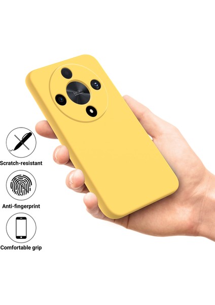 Honor Magic6 Lite 5G/X9B 5g Kılıf Parmak Izi Önleyici Sıvı Silikon Yumuşak Astar Akıllı Telefon Kılıfı-Sarı (Yurt Dışından) indirimleri