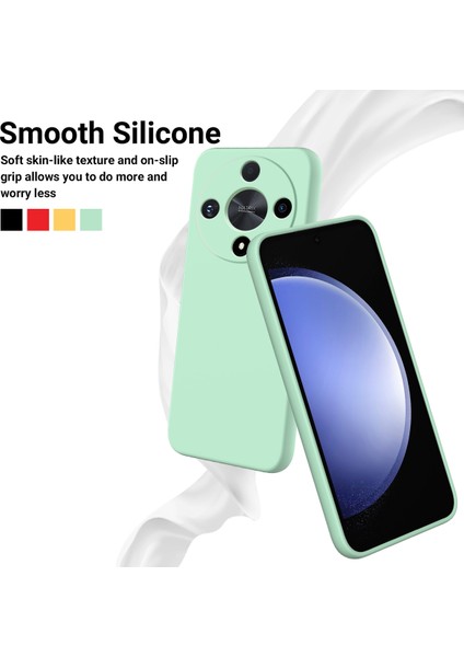 Honor Magic6 Lite 5G/X9B 5g Kılıf Parmak Izi Önleyici Sıvı Silikon Yumuşak Astar Akıllı Telefon Kılıfı-Yeşil (Yurt Dışından) fırsatları