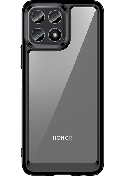 Honor X30I/X8 4G/PLAY6T Pro Bağımsız Düğmeli Telefon Kabuğu Darbeye Dayanıklı Tpu+Akrilik Hibrit Kılıf-Siyah (Yurt Dışından)