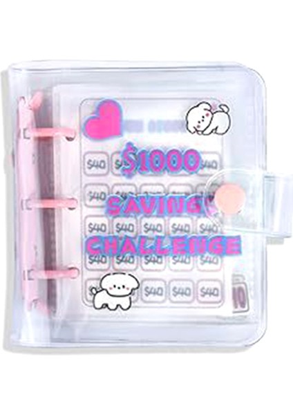 1000 Tasarruf Mücadelesi Mini Klasörü, Zarflı Depolama Bütçeleme Klasörü Bütçe Defteri Nakit Tasarruf Mücadelesi Kutusu Seti (Yurt Dışından)