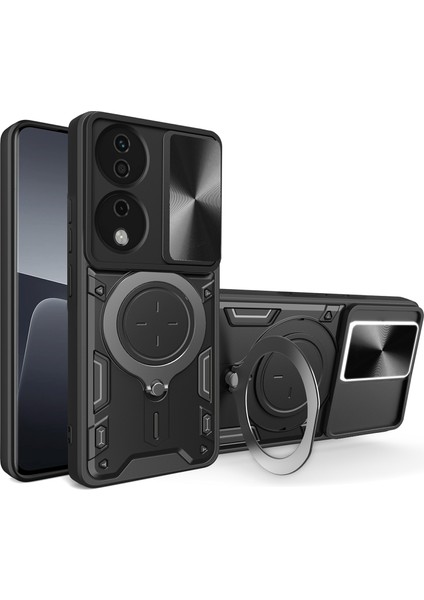 Honor X7B 4g/90 Akıllı Kılıf Tpu+Pc Destekli Askeri Sınıf Darbeye Dayanıklı Telefon Kılıfı-Siyah (Yurt Dışından)