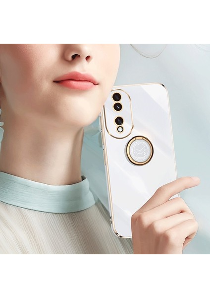 Xınlı For Honor 90 Elektrokaplama Tpu Arka Kapak Çizilmez Telefon Kılıfı Halka Ayaklı-Beyaz (Yurt Dışından) indirimleri