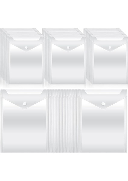 Okul, Ev, Ofis Için 50 Adet Çıtçıtlı Pul ve Kalıp Saklama Cepli Şeffaf Plastik Zarflar 7.08 x 9.44 Inç (Yurt Dışından)