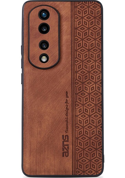 Azns For Honor 70 Pro 5g Baskılı Desen Düşmeye Dayanıklı Pu Deri Kaplamalı Tpu Kapak Kaymaz Cep Telefonu Kılıfı-Kahverengi (Yurt Dışından) fiyatları