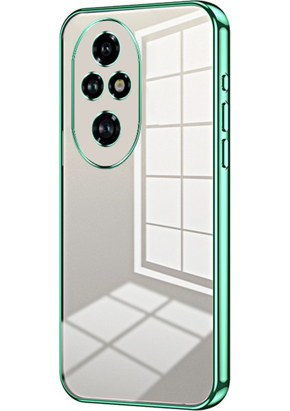 Honor 200 Pro 5g Kılıf Tpu Telefon Kılıfı Galvanik Çerçeve Kenar-Yeşil (Yurt Dışından)