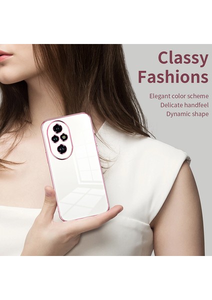 Honor 200 Pro 5g Kılıf Tpu Telefon Kılıfı Galvanik Çerçeve Kenar-Yeşil (Yurt Dışından) modelleri