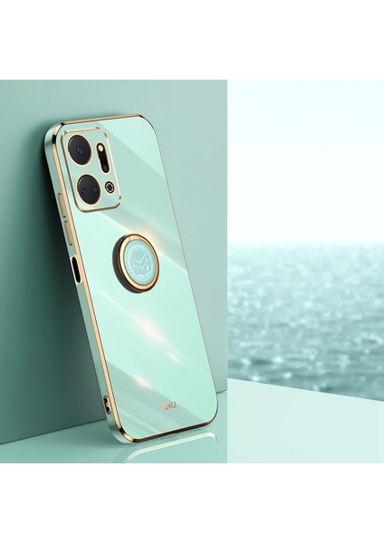 Xınlı For Honor X7A 5g Yüzük Tutucu Kickstand Yumuşak Tpu Kılıf Elektrokaplama Koruyucu Telefon Kılıfı-Camgöbeği (Yurt Dışından) fiyatları