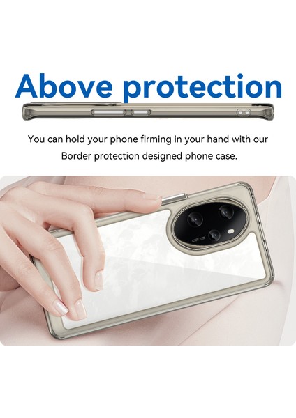 Honor 100 Pro 5g Kılıf Renkli Çerçeve Tpu+Akrilik Telefon Kılıfı-Şeffaf Gri (Yurt Dışından) fırsatları