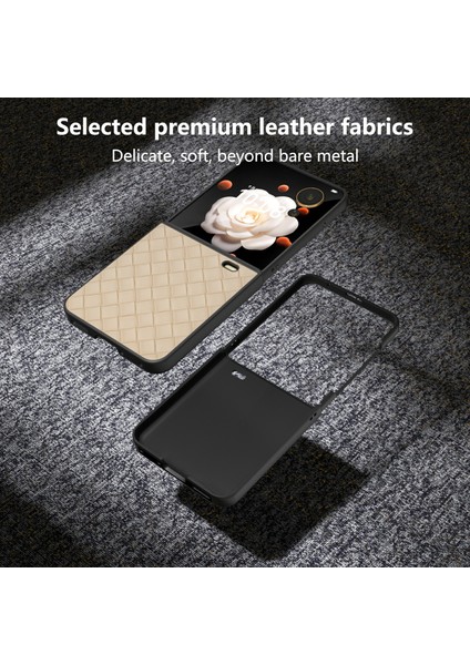 Honor Magic V Flip 5g Kılıf Dokuma Doku Pu Deri + Pc Koruyucu Telefon Kılıfı - Bej (Yurt Dışından) fırsatları