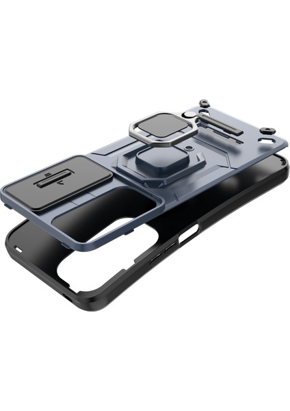 Honor 90 Lite 5G/X50I 5g Kılıf Pc+Tpu Kayar Kamera Kapağı Telefon Kılıfı Kickstand Ile-Siyah (Yurt Dışından) fiyatları