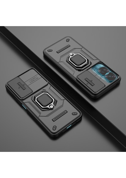 Honor 90 Lite 5G/X50I 5g Kılıf Pc+Tpu Kayar Kamera Kapağı Telefon Kılıfı Kickstand Ile-Siyah (Yurt Dışından) indirimleri